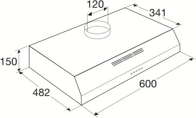 Onderbouw afzuigkap AO660wit - Kemco XL