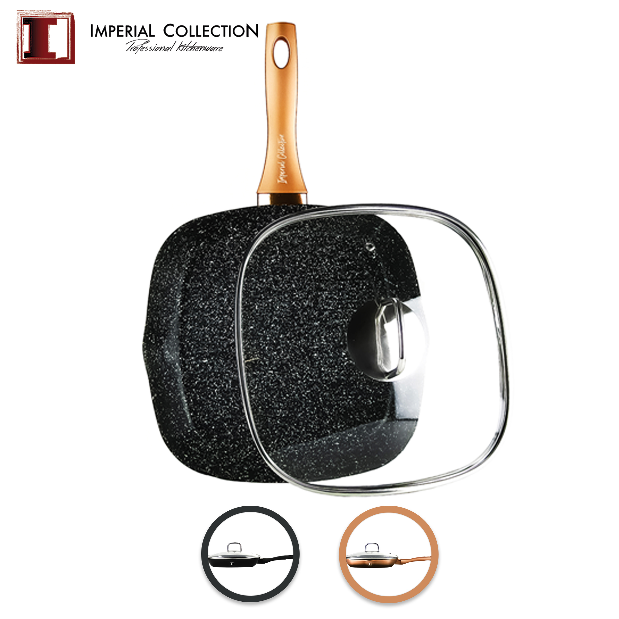 Imperial Collection 28 cm Marmeren Gecoate Grillpan