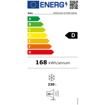 beko HSM22340 vrieskist 