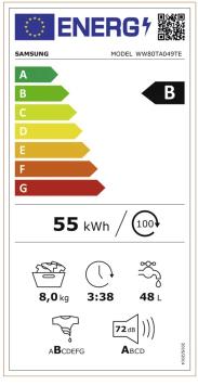 Samsung WW80TA049TE 8KG Wasmachine