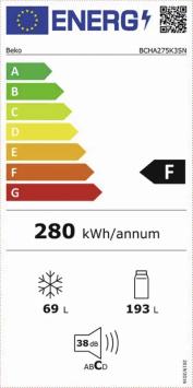 Beko BCHA275K3SN inbouw koel-vriescombinatie