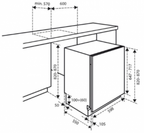 Inventum IVW6008A - Volledig geïntegreerde vaatwasser