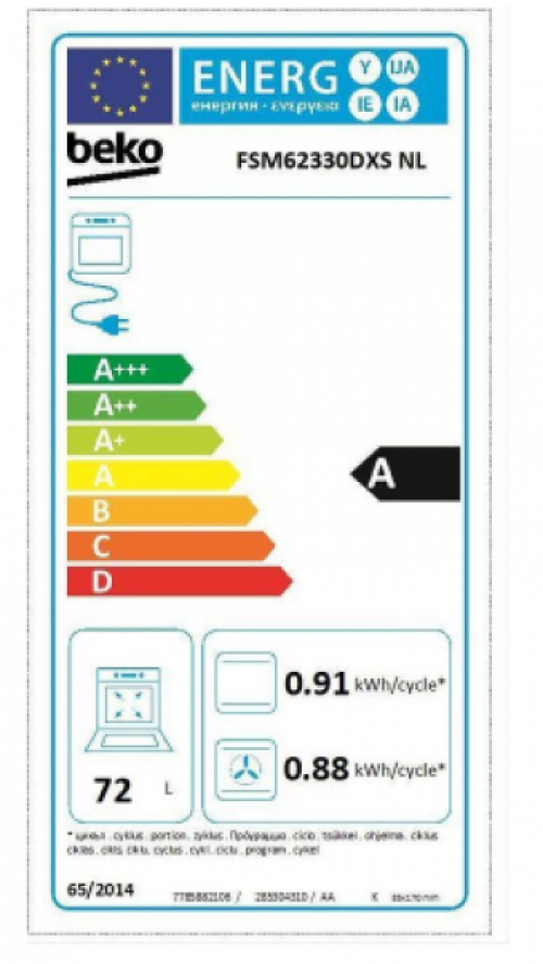 Beko FSM62330DXSNL - Gasfornuis