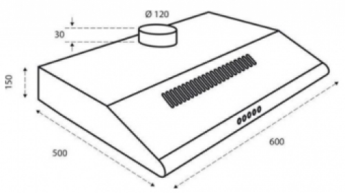 Inventum AKO6012RVS - Onderbouw afzuigkap - RVS