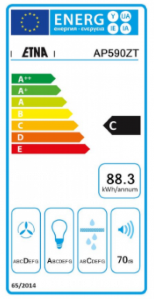 Etna AP590ZT - Afzuigkap - Wandschouw - 90 cm - Zwart