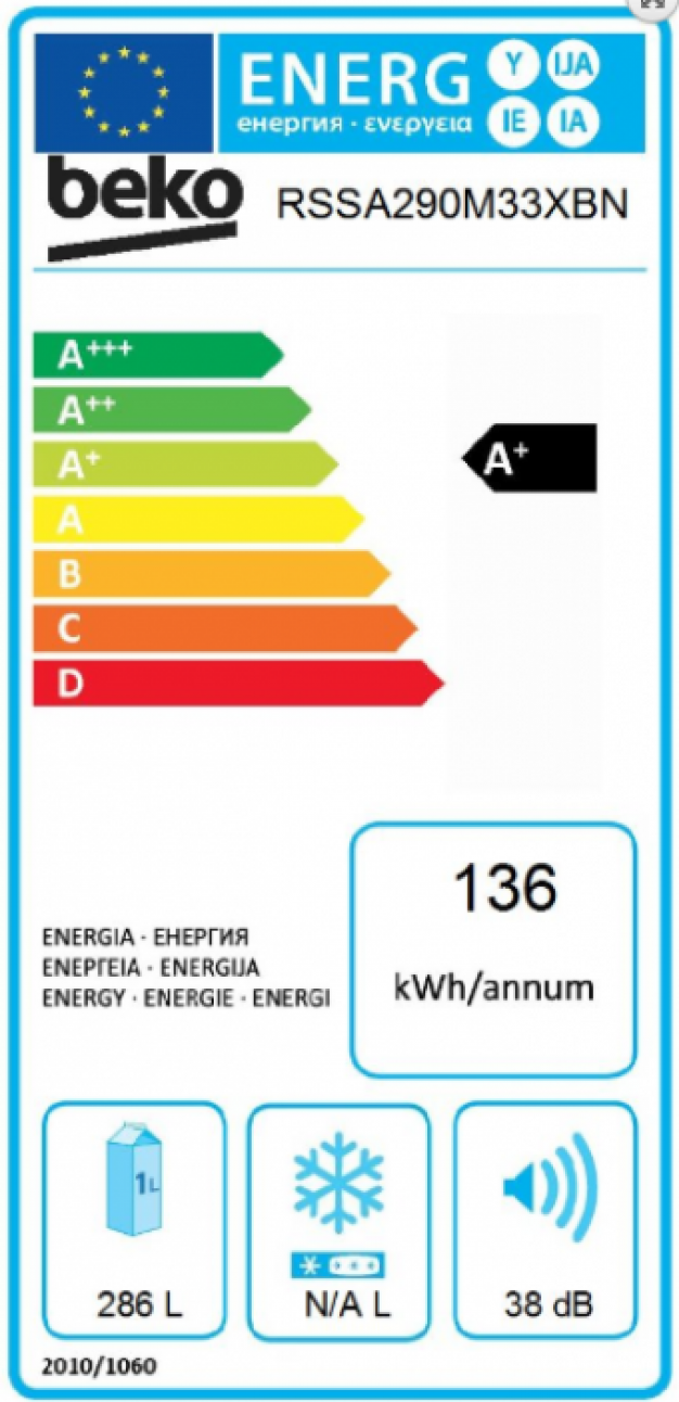 Beko RSSA290M33XBN Kastmodel koeler