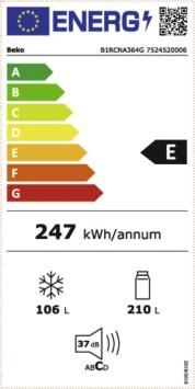 Beko B1RCNA364G Koel-vries