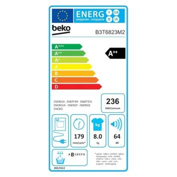 Beko B3T6823M2 Warmtepompdroger MANHATTAN GRIJS