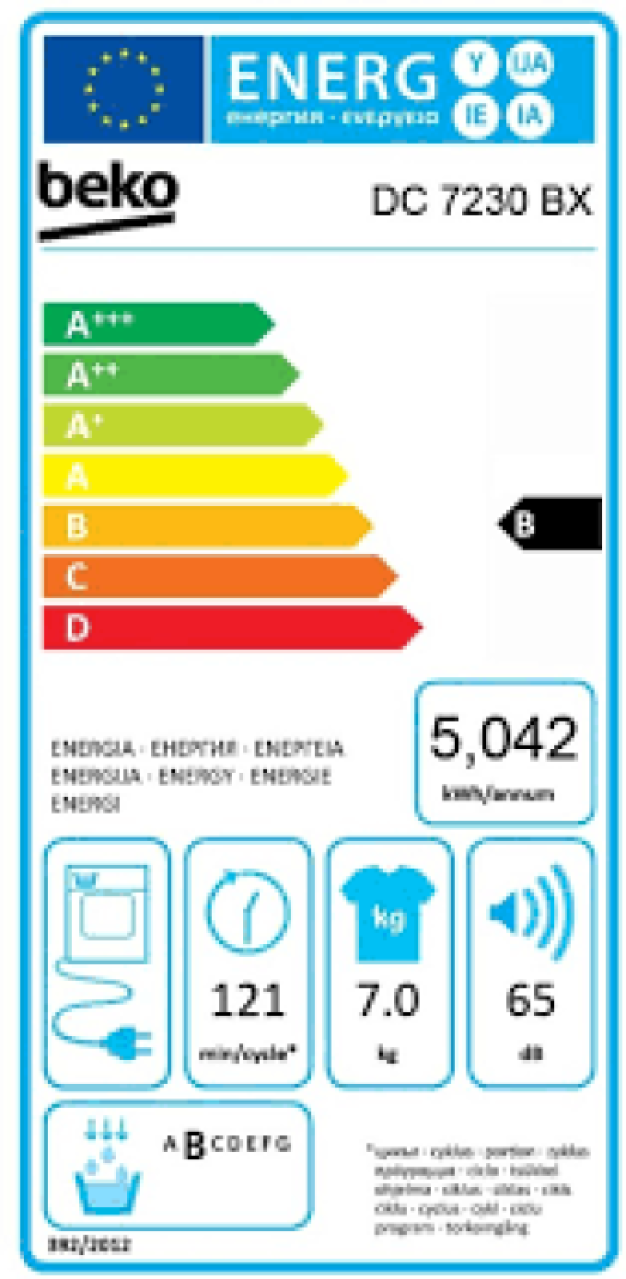 Beko 7KG condensdroger DC72301BX1