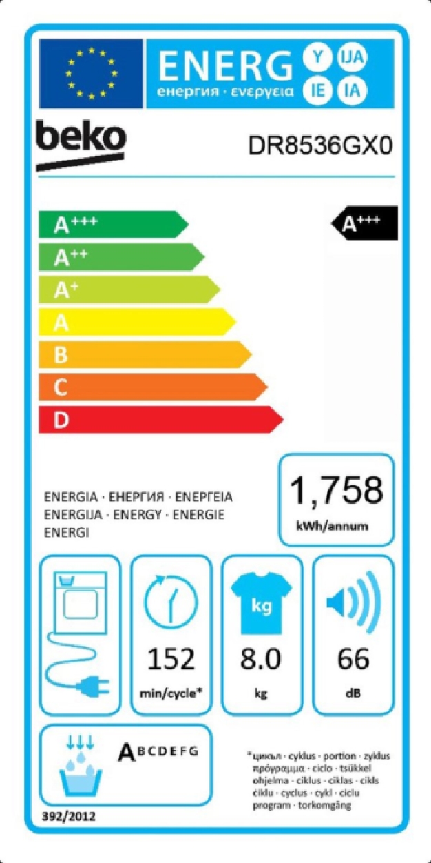 Beko 8KG Warmtepompdroger DR8536GX0
