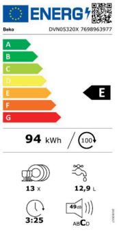 Beko DVN05320X Vrijstaande vaatwasser RVS