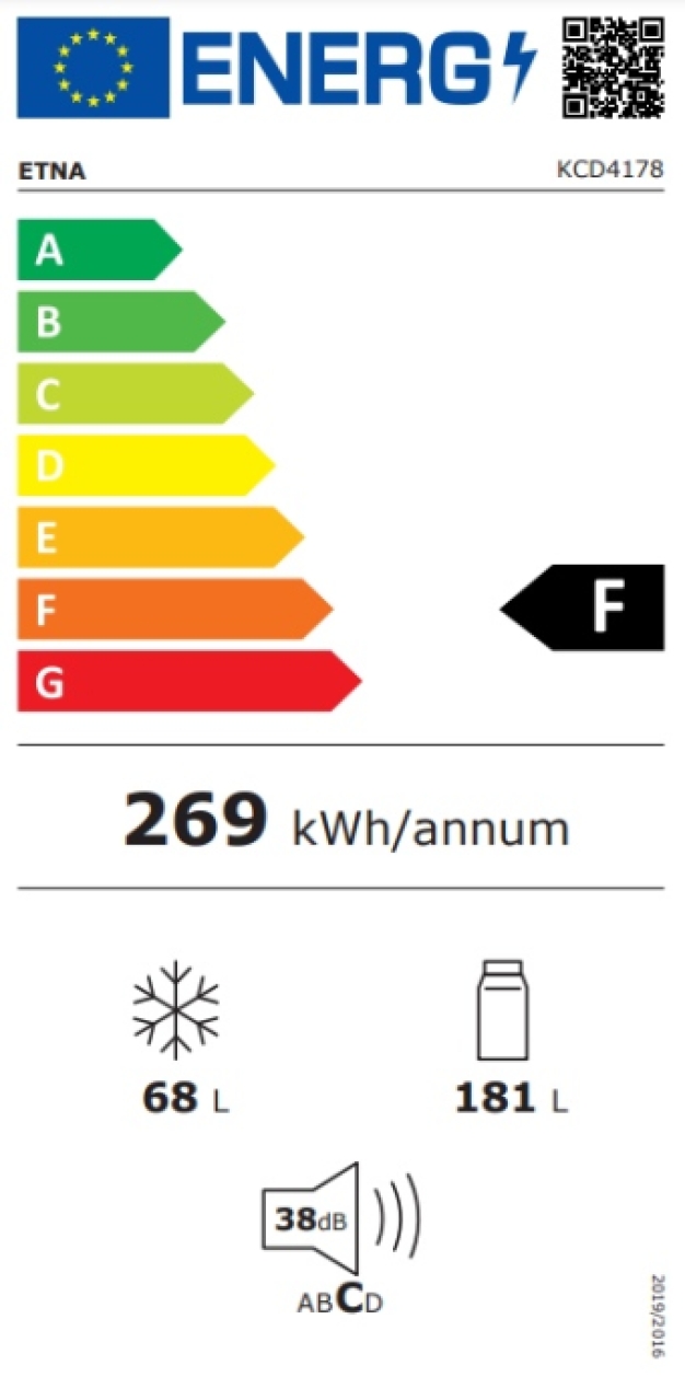 ETNA Inbouw Koel/vriescombinatie KCD4178 178cm Deur-op-Deur