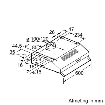 Bosch Onderbouw afzuigkap DUL62FA21 wit