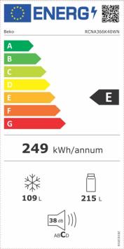 Beko RCNA366K40WN Koel-vriescombinatie