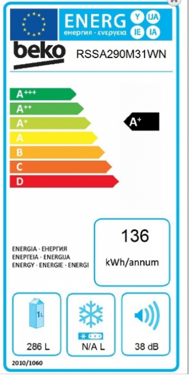 Beko RSSA290M31WN - Kastmodel koelkast