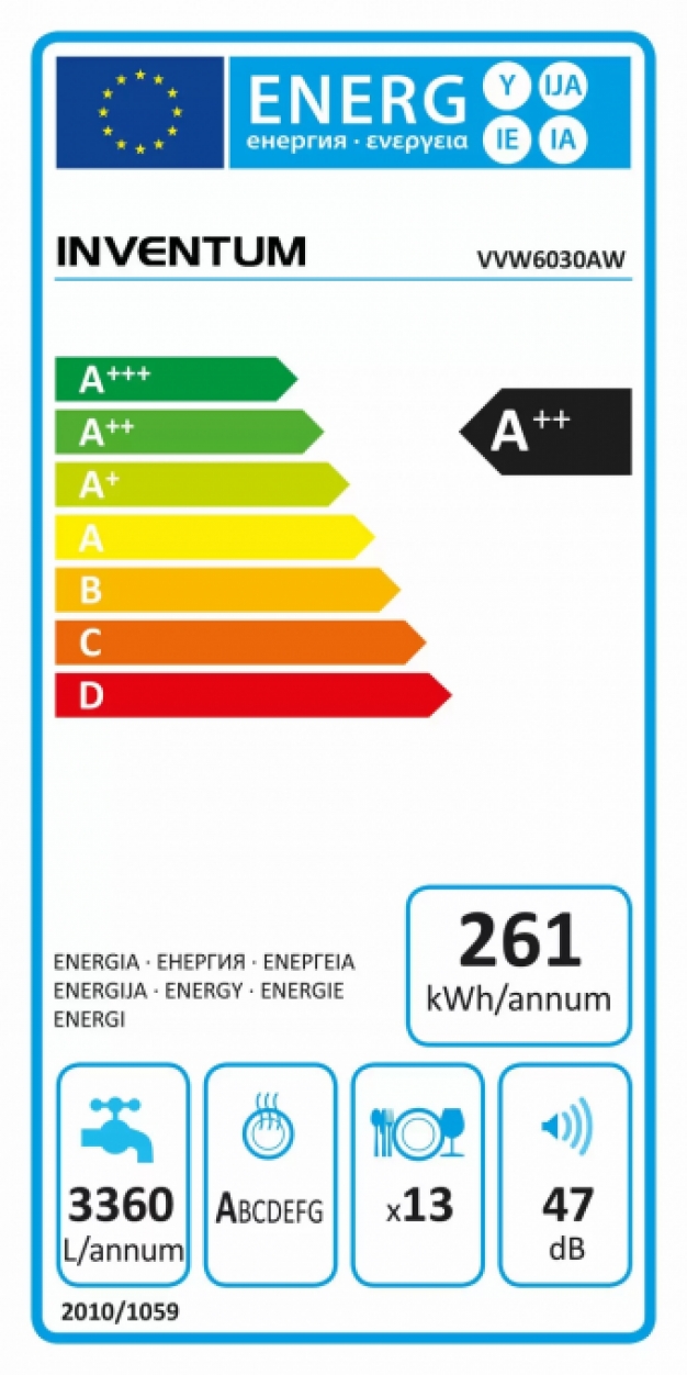 Inventum VVW6030AW - Vaatwasser - Wit