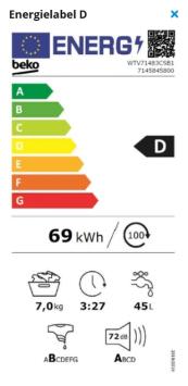 Beko WTV71483CSB1 Wasmachine