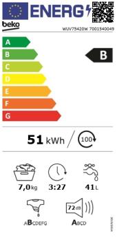 Beko WUV75420W Wasmachine