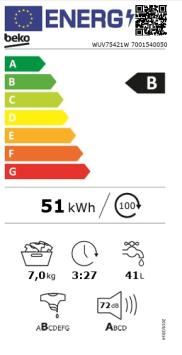 Beko WUV75421W1 Wasmachine